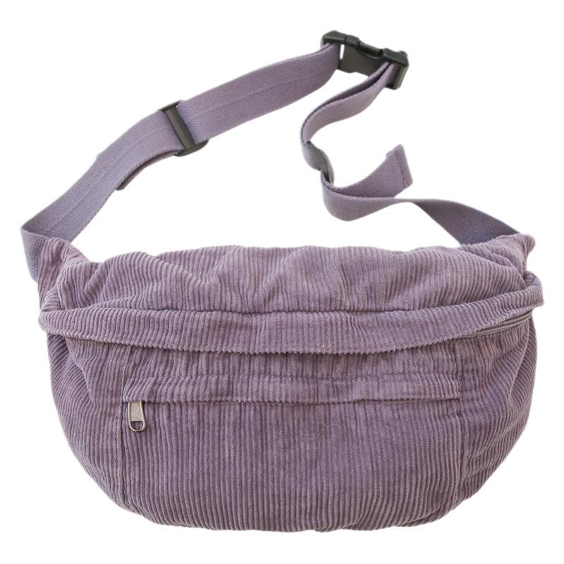 Corduroy crossbody torba sa zatvaračem na zip, unutarnji džep sa zipom i džep za identifikaciju, podstava od poliestera, gradski jednostavan stil