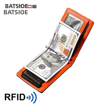 RFID apsaugos pinigų klipsas iš mikropluošto odos, anglies pluošto raštas, vasaros 2024 leidimas