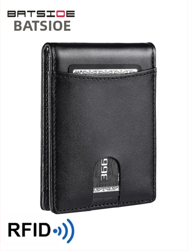 RFID apsaugos pinigų klipsas iš mikropluošto odos, anglies pluošto raštas, vasaros 2024 leidimas