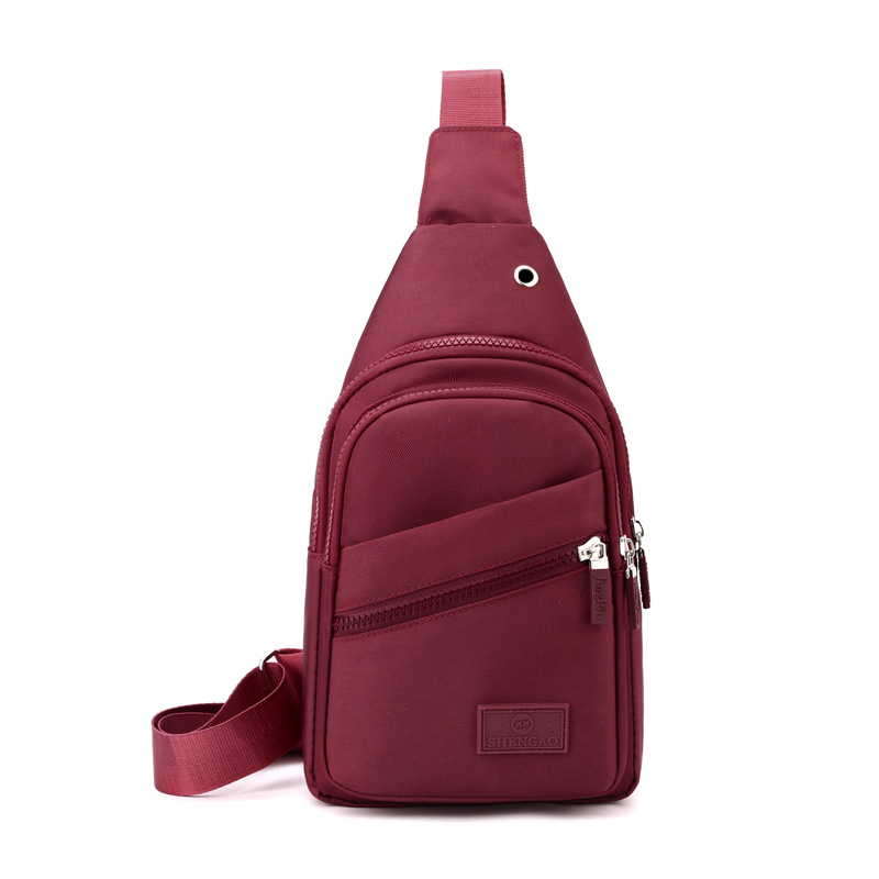 Női mellkas táska – utcai stílus, könnyű Oxford anyag, cipzáras zárás, belső cipzáros zseb, mindennapi crossbody