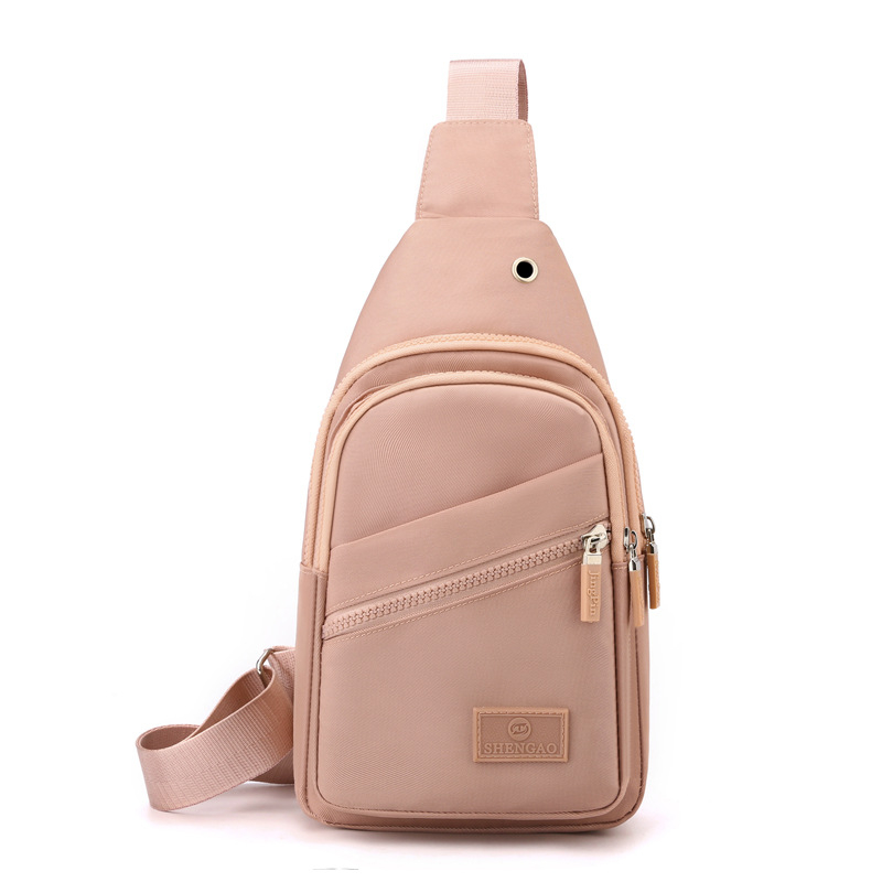 Női mellkas táska – utcai stílus, könnyű Oxford anyag, cipzáras zárás, belső cipzáros zseb, mindennapi crossbody
