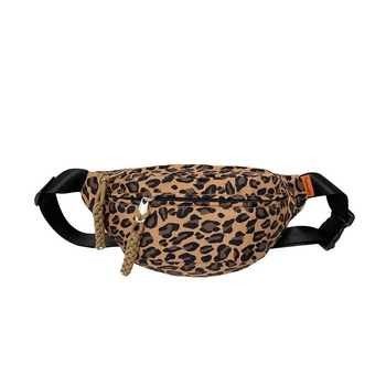 Leopard mintás nylon keresztcsatos táska – Uniszex, cipzáras záródás, poliészter bélés, belső cipzáras zseb, 2024 tavasz