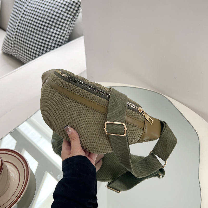 Ženska crossbody torbica – ulični stil, platnena tkanina, pamukova podstava, zatvarač, velika kapaciteta, Michael Baili