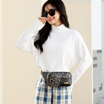 Leopard uzorak, mala kvadratna torbica za rame, preko ramena/stil, zatvaranje na zip, PU materijal, PU podstava, džep za mobitel, proljeće 2025