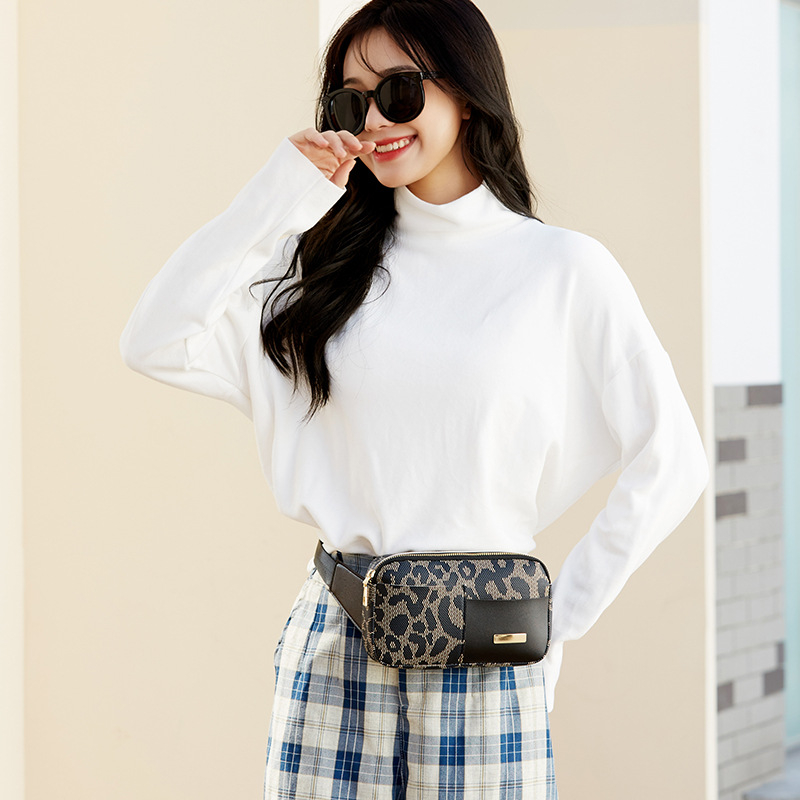 Leopard uzorak, mala kvadratna torbica za rame, preko ramena/stil, zatvaranje na zip, PU materijal, PU podstava, džep za mobitel, proljeće 2025