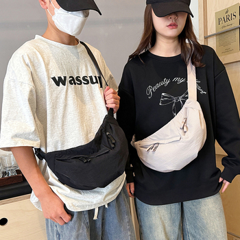 Dumpling crossbody τσάντα, αστικός μινιμαλισμός, ύφασμα diving cloth, φερμουάρ, θήκη για κινητό