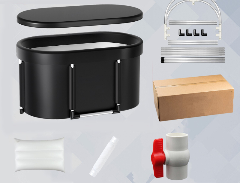 Sulankstomas suaugusiųjų vonios kibiras – nešiojamas ledinės vonios kibiras, nailono audinys