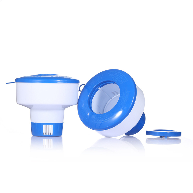 Πλωτός διανομέας δισκίων πισίνας, για αναβράζοντα δισκία, πλαστικός σχεδιασμός, τηλεσκοπικό κύπελλο