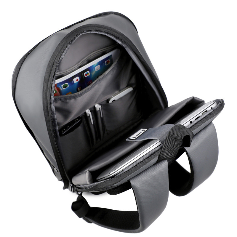 Vīriešu biznesa ikdienas mugursoma, paplašināms tilpums 20–35 L, ādas plēves materiāls, der 15 collu klēpjdatoram, plecu siksnas ar gaisa spilvenu