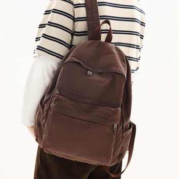 Ruksak s velikom kapacitetom, retro stil od isprane platna, unutarnja pregrada za prijenosno računalo, džep za telefon i skriveni džep sa zipom (poliestrska podstava)