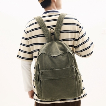 Ruksak s velikom kapacitetom, retro stil od isprane platna, unutarnja pregrada za prijenosno računalo, džep za telefon i skriveni džep sa zipom (poliestrska podstava)