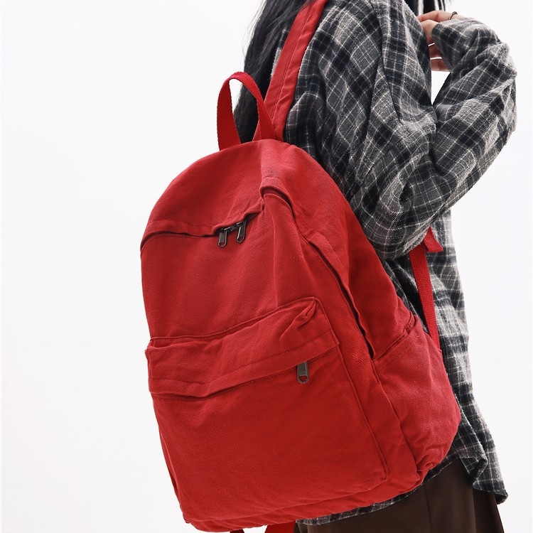 Ruksak s velikom kapacitetom, retro stil od isprane platna, unutarnja pregrada za prijenosno računalo, džep za telefon i skriveni džep sa zipom (poliestrska podstava)