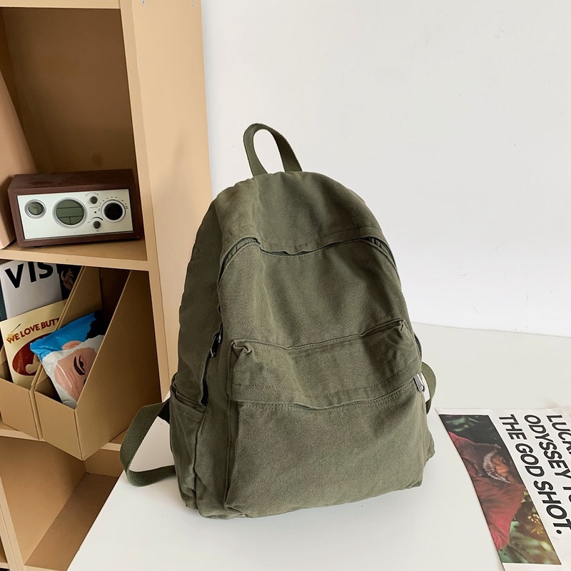 Ruksak s velikom kapacitetom, retro stil od isprane platna, unutarnja pregrada za prijenosno računalo, džep za telefon i skriveni džep sa zipom (poliestrska podstava)