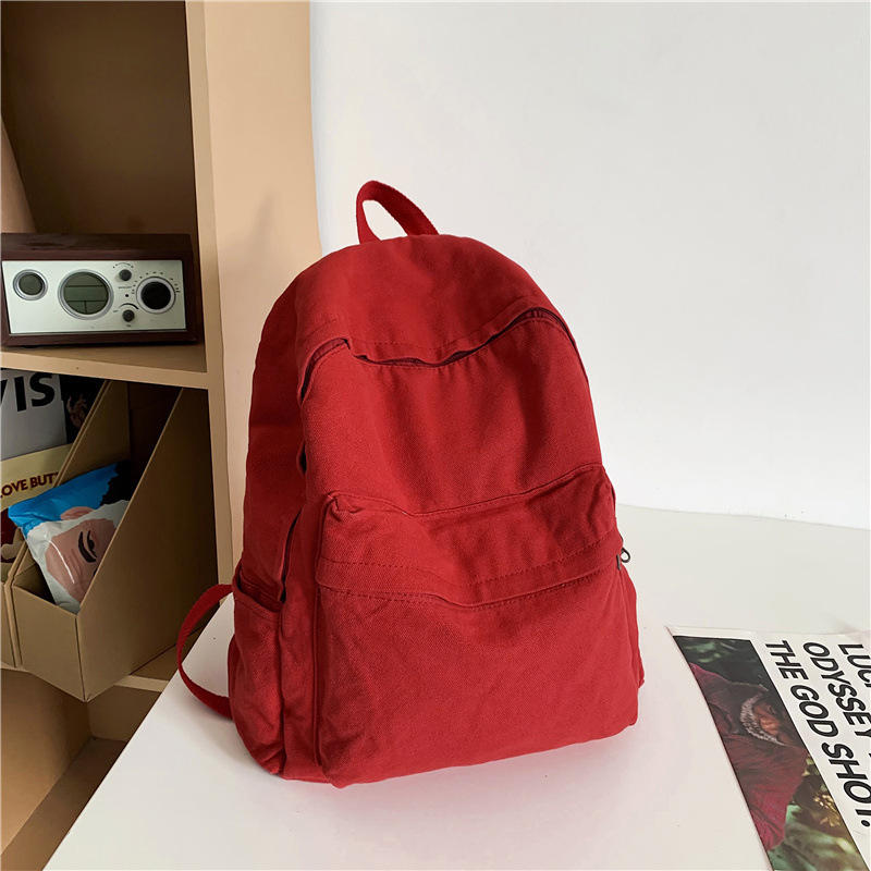 Ruksak s velikom kapacitetom, retro stil od isprane platna, unutarnja pregrada za prijenosno računalo, džep za telefon i skriveni džep sa zipom (poliestrska podstava)