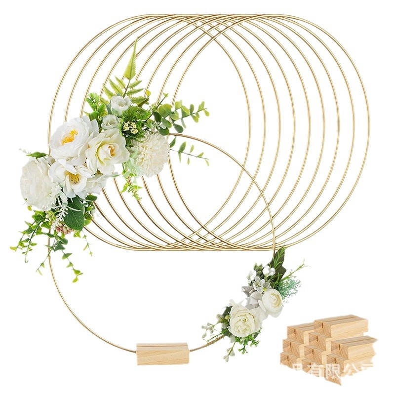 Централен декоративен елемент за маса – Bingo метална гирлянда, венец с ловец на сънища, стил 43746