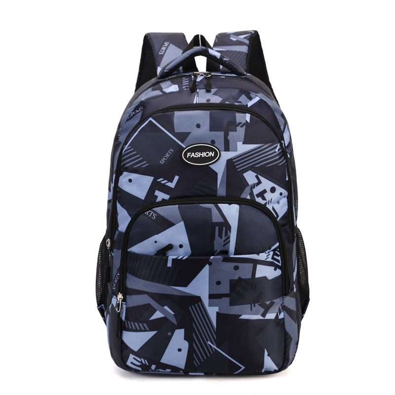 Ruksak u korejskom stilu s kontrastnim dizajnom, gradska jednostavnost, kapacitet 20–35L, Oxford platno, prozračan, geometrijski uzorak, podstava od poliestera, naramenice s zračnim jastukom