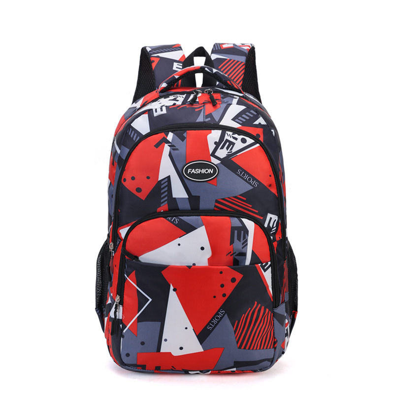 Ruksak u korejskom stilu s kontrastnim dizajnom, gradska jednostavnost, kapacitet 20–35L, Oxford platno, prozračan, geometrijski uzorak, podstava od poliestera, naramenice s zračnim jastukom