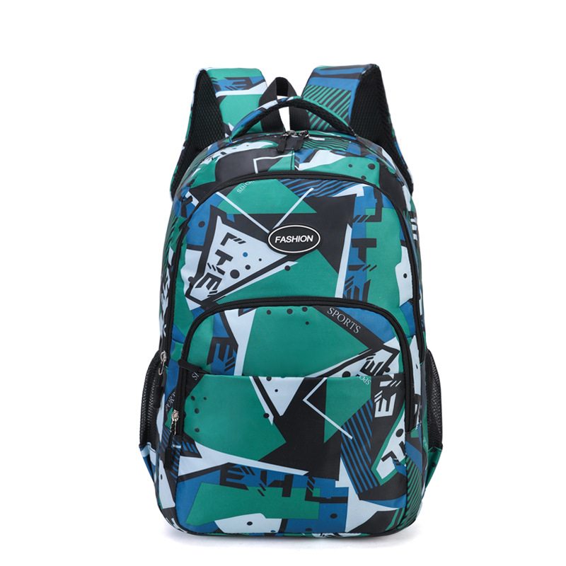 Ruksak u korejskom stilu s kontrastnim dizajnom, gradska jednostavnost, kapacitet 20–35L, Oxford platno, prozračan, geometrijski uzorak, podstava od poliestera, naramenice s zračnim jastukom