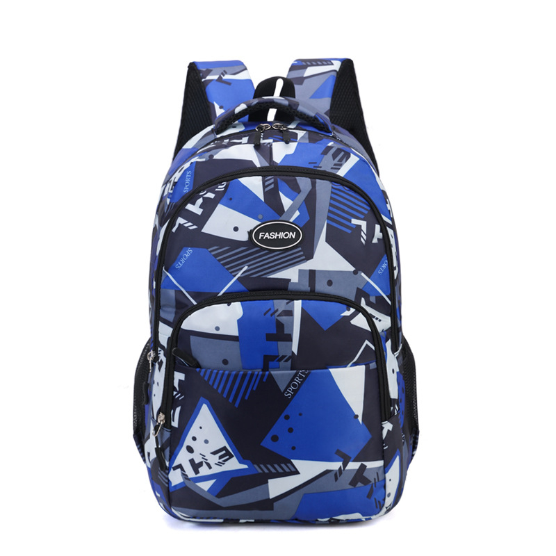 Ruksak u korejskom stilu s kontrastnim dizajnom, gradska jednostavnost, kapacitet 20–35L, Oxford platno, prozračan, geometrijski uzorak, podstava od poliestera, naramenice s zračnim jastukom