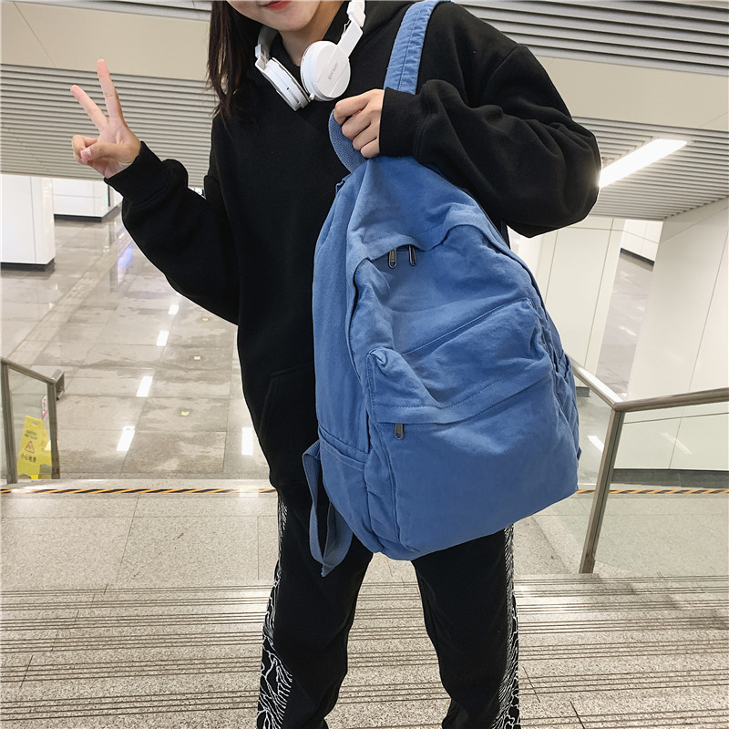 Kanvas ruksak, unisex, za svakodnevnu upotrebu, kapacitet 20–35 L, može smjestiti 14-inčni prijenosnik, poliester podstava.