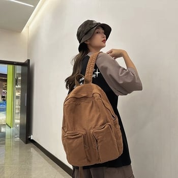 Kanvas ruksak u gradskoj jednostavnosti, s zip zatvaračem, pretincem za prijenosno računalo i unutarnjim slojem