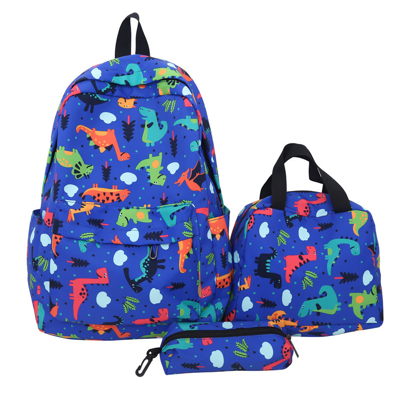 Set de trei ghiozdane pentru școală, cu imprimeu animal, ușor, pentru ieșiri casual, 20–35 L, compatibil cu laptop de 16 inch, curele respirabile cu pernă de aer, material Oxford