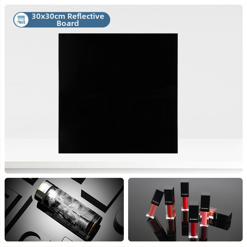 Temperētu stiklu atspoguļojošs fona panelis produktu fotografēšanai; atspoguļojoša virsma; svars 200–800 g
