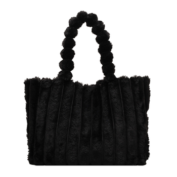 Tote torba od pliša - Street trend, magnetsko zatvaranje, unutarnji džep sa zipom i džep za telefon