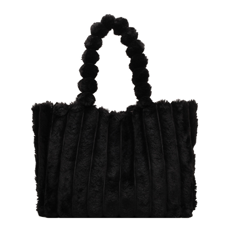 Tote torba od pliša - Street trend, magnetsko zatvaranje, unutarnji džep sa zipom i džep za telefon