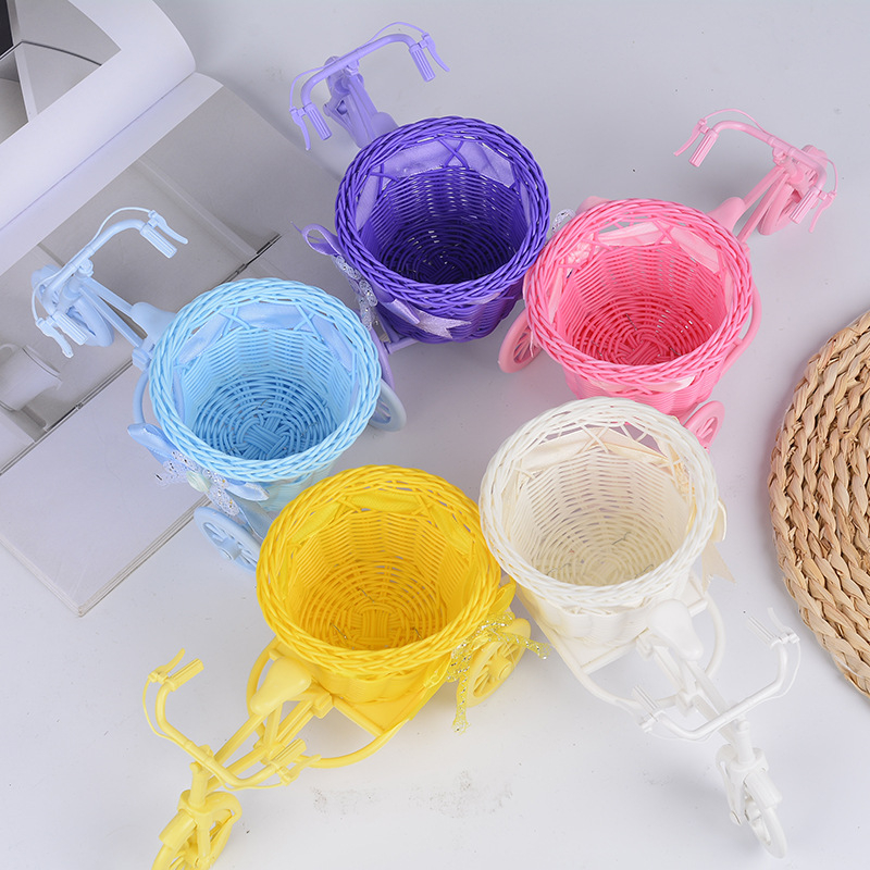 Košara za cvijeće za bicikl od plastike, plastično pletena, model BC-2, Xinwang – moderni minimalistički stil, za skladištenje i dekoraciju