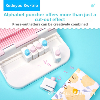 Машина за релеф на букви с комплект от 26 букви (Kw-trio/Kedeyou; Модел YHJ-ZM Powder; Дебелина на перфориране: 3; Брой дупки: 4; Метод на пробиване: ръчно)