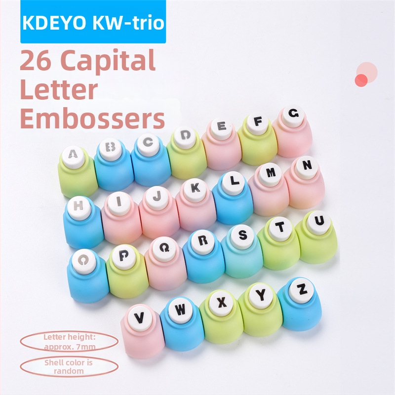 Машина за релеф на букви с комплект от 26 букви (Kw-trio/Kedeyou; Модел YHJ-ZM Powder; Дебелина на перфориране: 3; Брой дупки: 4; Метод на пробиване: ръчно)