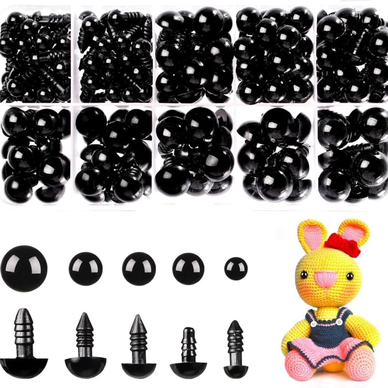 Plastične sigurnosne oči s podloškom za plišane medvjediće, lutke i životinjske rukotvorine