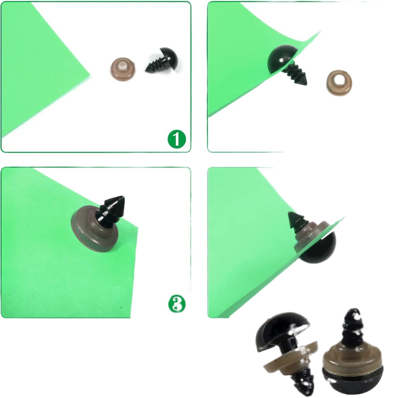 Plastične sigurnosne oči s podloškom za plišane medvjediće, lutke i životinjske rukotvorine