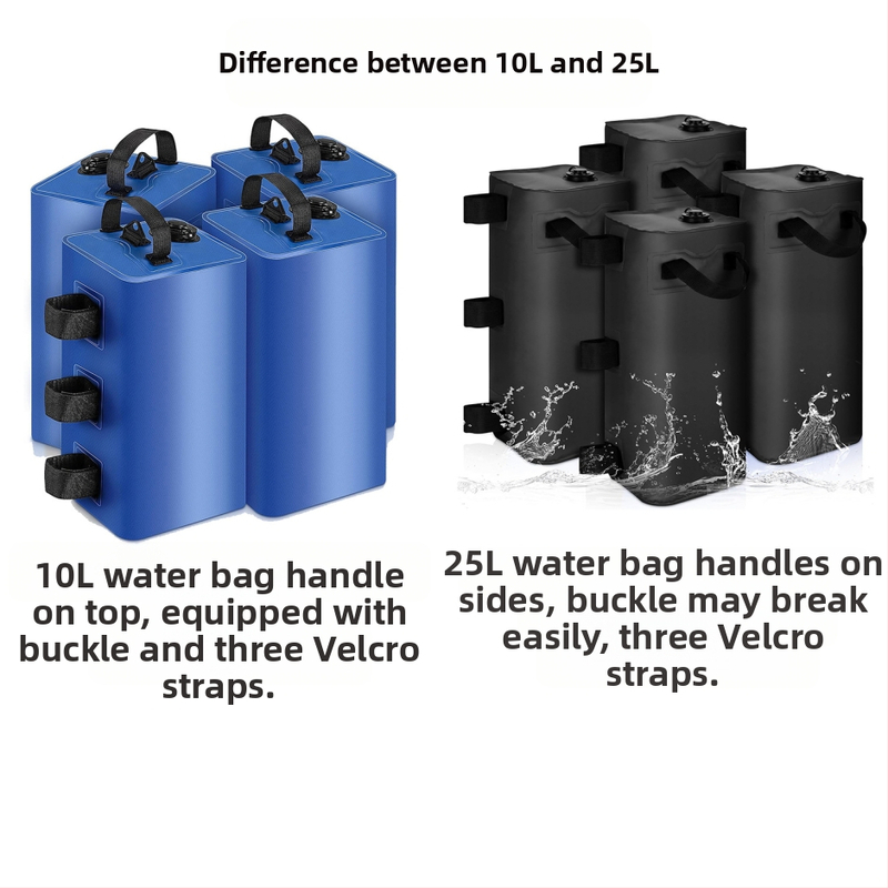 Воден чувал за палатка с усилен баласт, водоустойчив, 500D PVC мрежесто платно, за употреба на открито