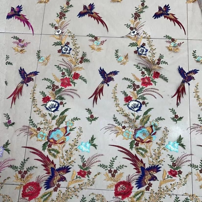 Retro stilā mežģīņu tīklu kleita — materiāls: poliestera pavedieni; Piemērošana: sieviešu apģērbs, kleita, kāzu kleita, bērnu apģērbs; Zīmols: Tianhai Textiles