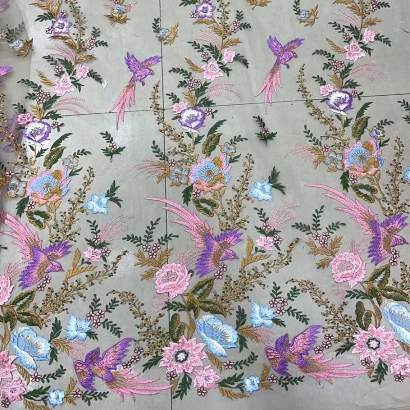 Retro stilā mežģīņu tīklu kleita — materiāls: poliestera pavedieni; Piemērošana: sieviešu apģērbs, kleita, kāzu kleita, bērnu apģērbs; Zīmols: Tianhai Textiles