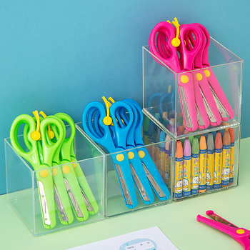 Κουτί αποθήκευσης ψαλιδιών για νηπιαγωγείο με διαμερίσματα-πλέγμα για μαρκαδόρους, PP πλαστικό, χωρητικότητα 1 L