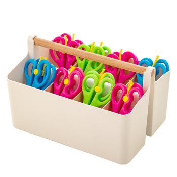 Κουτί αποθήκευσης ψαλιδιών για νηπιαγωγείο με διαμερίσματα-πλέγμα για μαρκαδόρους, PP πλαστικό, χωρητικότητα 1 L
