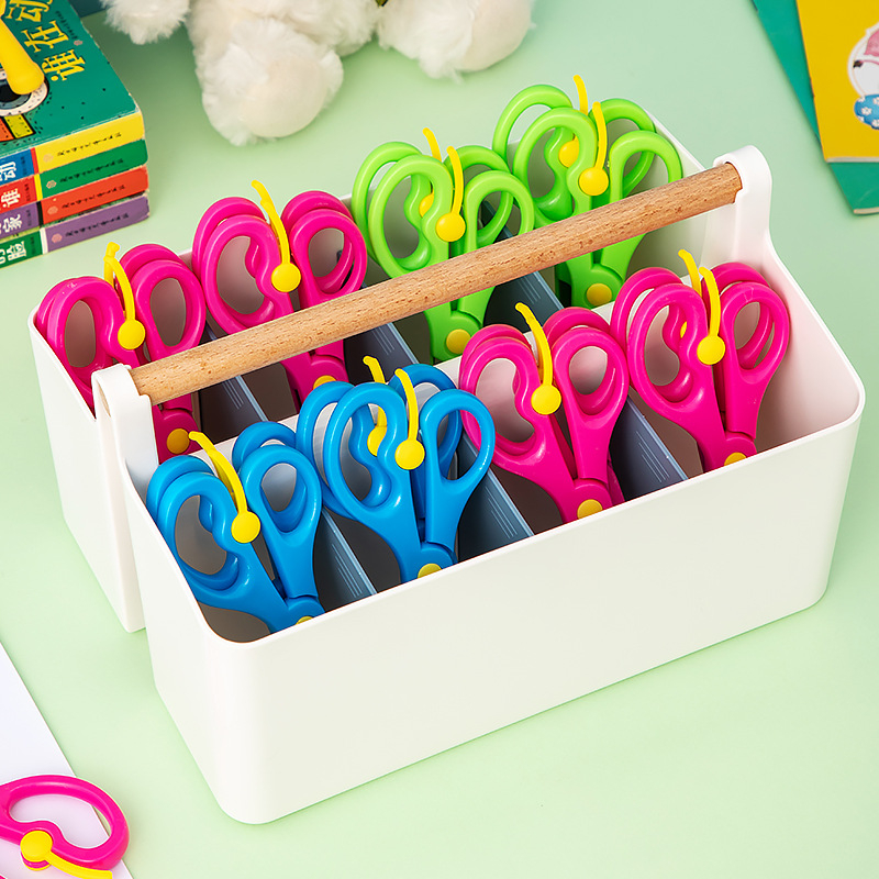 Kutija za škare za vrtić s mrežastim pregradama za markere, PP plastika, kapacitet 1 L