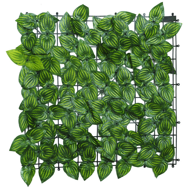 Mākslīgā augu siena un žogs ar plastmasas lapām un zīda ziediem — injekcijas veidota, šķirne: saldā kartupeļa lapas, āra kāzu un fotogrāfiju rekvizīti