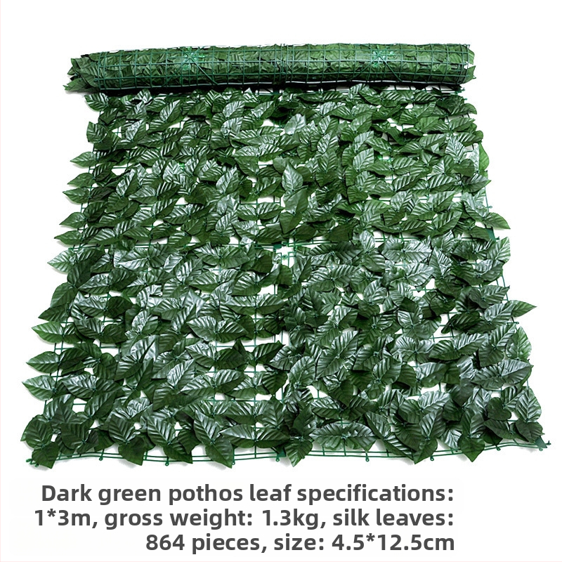 Mākslīgā augu siena un žogs ar plastmasas lapām un zīda ziediem — injekcijas veidota, šķirne: saldā kartupeļa lapas, āra kāzu un fotogrāfiju rekvizīti