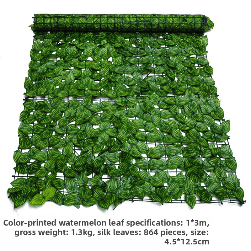 Mākslīgā augu siena un žogs ar plastmasas lapām un zīda ziediem — injekcijas veidota, šķirne: saldā kartupeļa lapas, āra kāzu un fotogrāfiju rekvizīti
