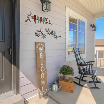 Метално стенно изкуство с птица, модерен минимализъм, за вътрешно и външно използване в дома и градината