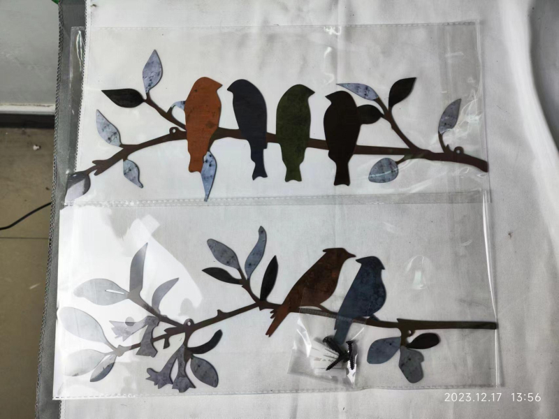 Метално стенно изкуство с птица, модерен минимализъм, за вътрешно и външно използване в дома и градината