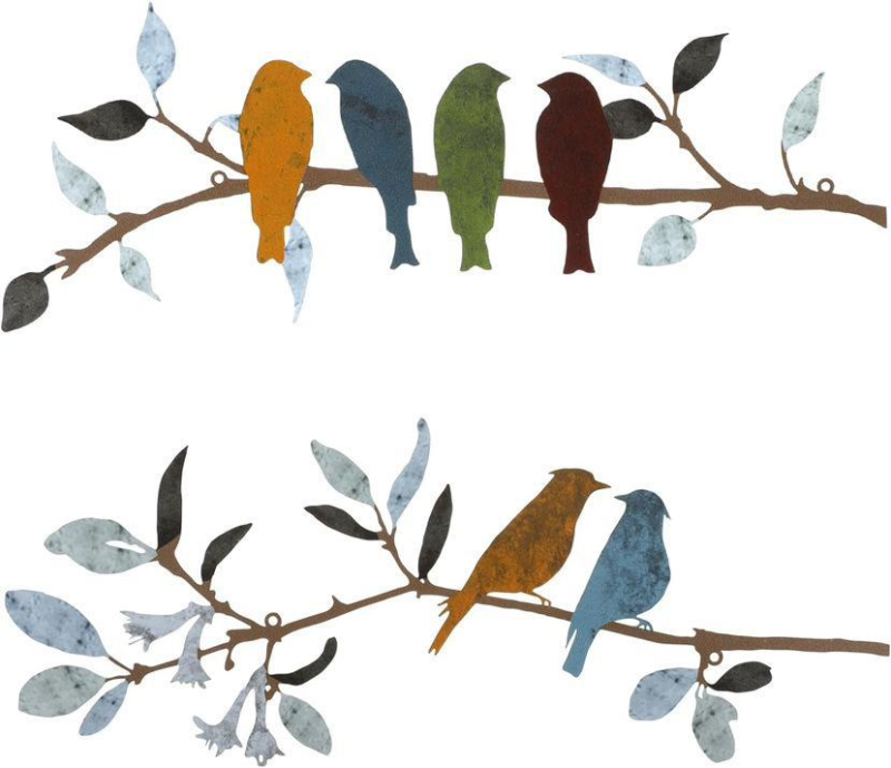 Метално стенно изкуство с птица, модерен минимализъм, за вътрешно и външно използване в дома и градината