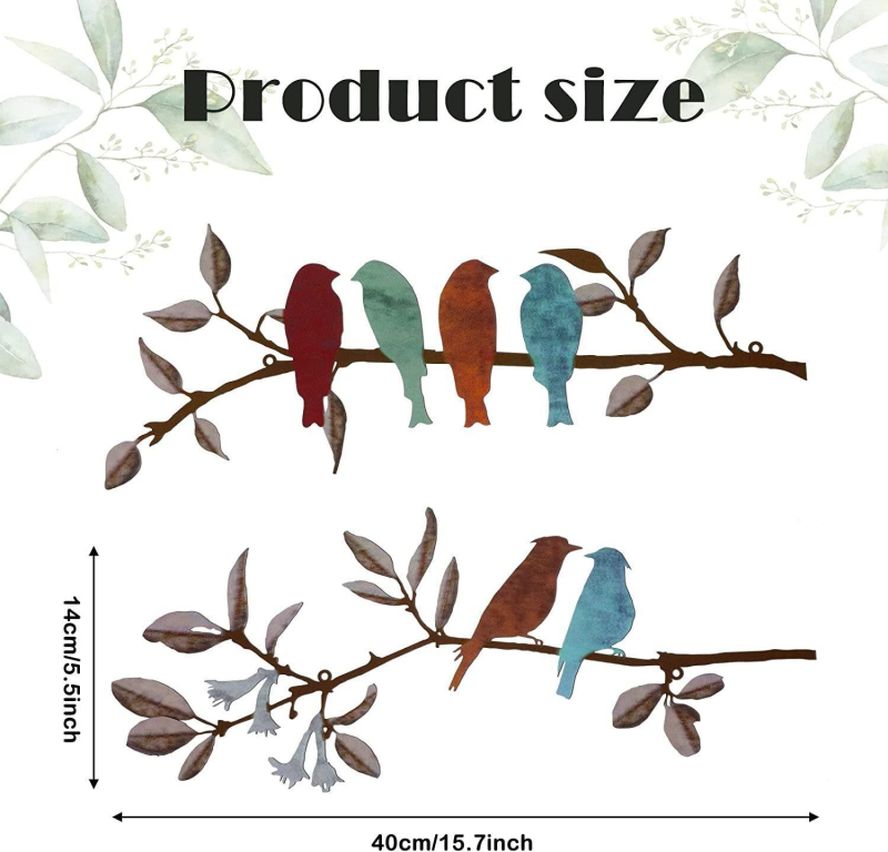 Метално стенно изкуство с птица, модерен минимализъм, за вътрешно и външно използване в дома и градината