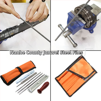 Комплект файлове за верижна резачка, стоманени, 9 части, дължина 200 мм, кръгло сечение, фини зъби