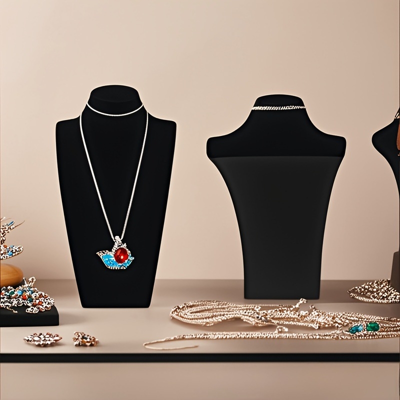 Vieno slāņa kaklarāžu demonstrēšanas statīvs ar velūra tekstūru, flaneļa korpuss, blīvuma plāksne, vienslāņu rotaslietu manekīns, šūšana