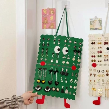 Rotaslietu izstādīšanas statīvs auskarām — filcs, sienas karājuma dizains, lāzera griešana, viens slānis, augstas klases stils